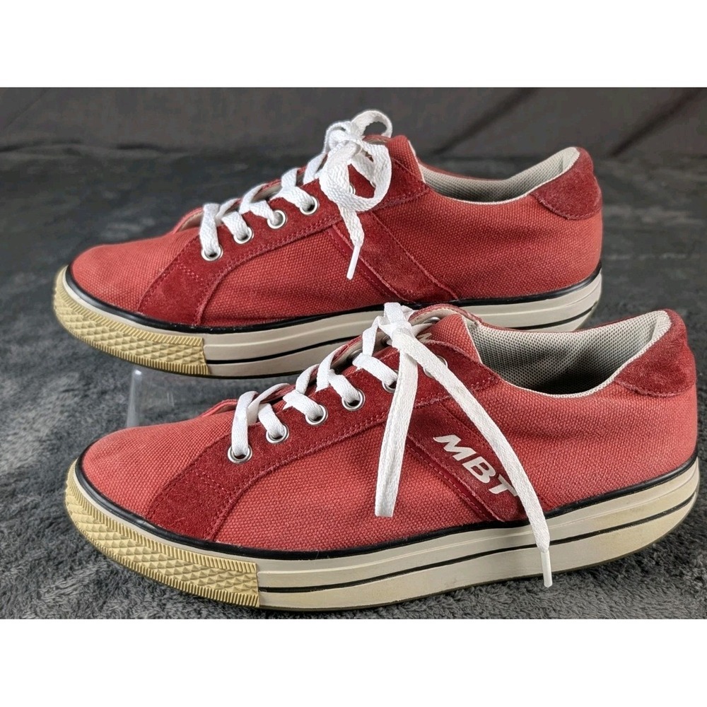 MBT Jambo Sneakers Red Canvas and Suede Rocking Shoe Sz 9-9.5 Stability Trainers - Picture 2 of 7